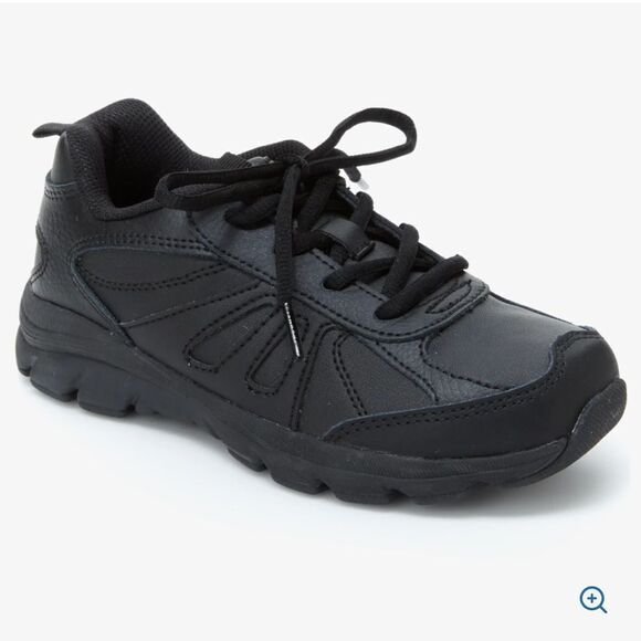 STRIDE RITE black leather boys toddler Sz 11 extra wide sneakers Cooper - Picture 1 of 11